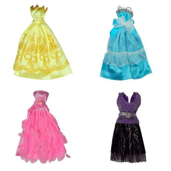 Vestido Para Boneca Barbie Com 9 Vestidos Doll Dress Candide - Vestido  Feminino - Magazine Cyberlanhouse