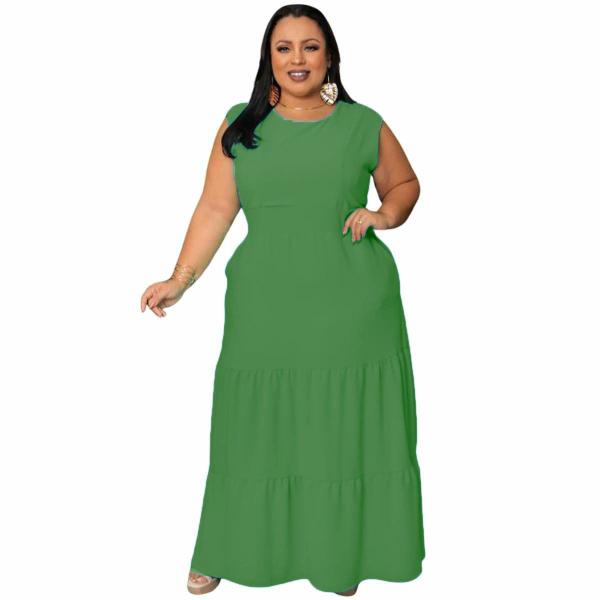 Vestido Plus Size Longo Moda Grande Veste 46 ao 52 Chic Vestido
