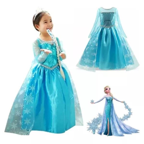 Imagem de Vestido Princesa Encantador Elsa Fronzen Infantil Para Festas Temáticas Brincadeiras