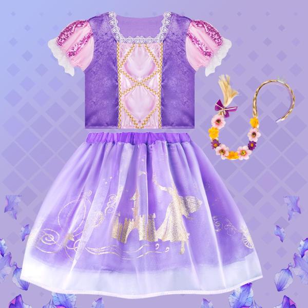 Imagem de Vestido Princess Meland para meninas com brinquedos de princesa de 3 a 8 anos