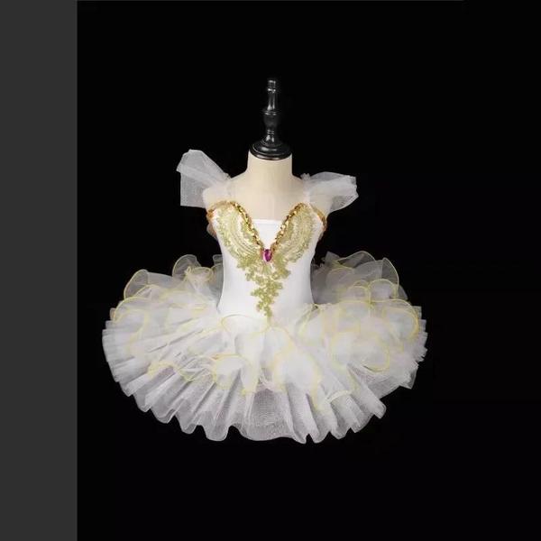 Imagem de Vestido Tutu de Balé com Manga Bufante para Meninas - Fantasia de Bailarina - Presente de Aniversário