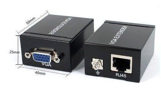 Imagem de Vga extender com transmissor e receptor 60 metro via cabo de rede utp rj45 cat 5e/6