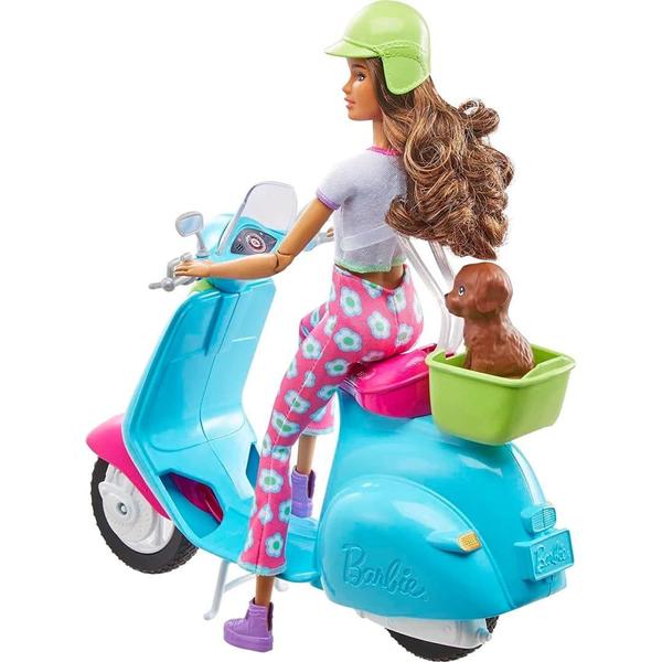 Imagem de Viagem Barbie Fashionistas Morena com Patinete - Presente 3-7 anos