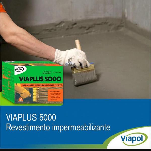 Imagem de Viaplus 5000 Argamassa Polimérica Flexível Componente A+B 18Kg Viapol