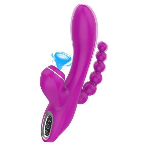 Imagem de Vib toys triple  massageador roxo  intt luxury