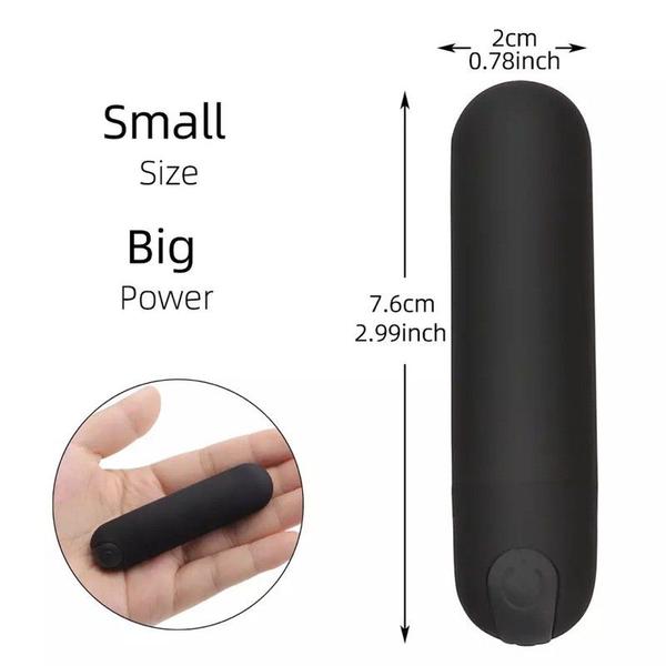 Imagem de Vibrador Bullet Massageador Recarregável - 10 Vibrações (metálico ou aveludado)