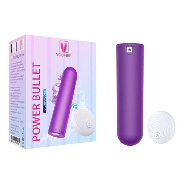 Imagem de Vibrador Bullet Silicone c/ Controle Remoto Sem Fio (Lilás)