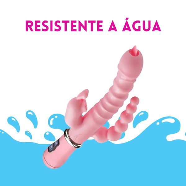 Imagem de Vibrador Clitóris Recarregável 3 em 1 Anal Vaginal Estimulador Massageador Triplo Ponto G 12 Vibrações