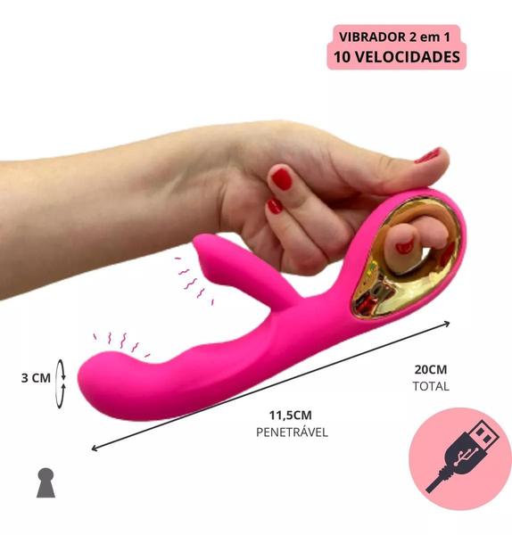 Imagem de Vibrador com Alça Luxo Ponto G Clitoriano Estimulador Feminino Erotico