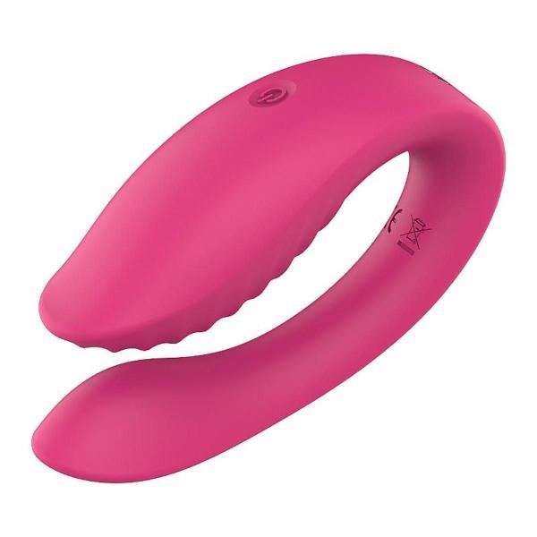 Imagem de Vibrador de Casal com Controle Remoto 7 Modos de Vibração 2 Motores 9,5cm x 3,5cm em Silicone Recarregável