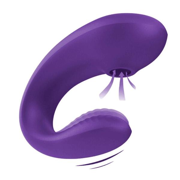 Imagem de Vibrador de casal com estimulador clitoriano pulsador