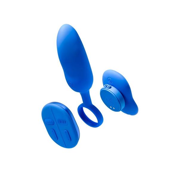 Imagem de Vibrador de Casal Mobi Estimulo Dupla e Controle Remoto Platanomelón - Azul