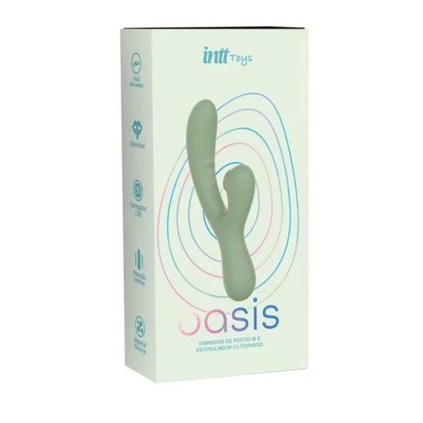 Imagem de Vibrador de Ponto G com Sugador de Clitóris Oasis Linha Wellness Intt - Verde