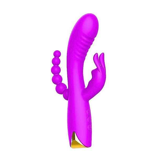 Imagem de Vibrador de Ponto G e Clitóris com Plug Anal NV Toys Roxo