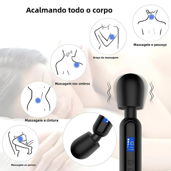 Imagem de Vibrador de Silicone à Prova d'Água com 10 Frequências e 4 Modos - Temporizador LCD