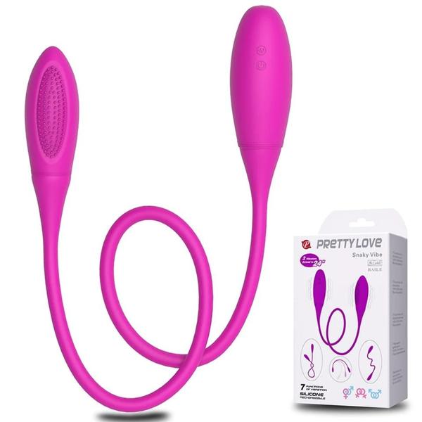 Imagem de Vibrador Duplo Duas Pontas para casal Cordinha Dupla Penetração Vibrador Anal Vaginal Ponto G Lésbicas Casal Mulheres Recarregável