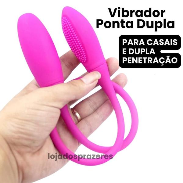 Imagem de Vibrador Duplo Duas Pontas para casal Cordinha Dupla Penetração Vibrador Anal Vaginal Ponto G Lésbicas Casal Mulheres Recarregável