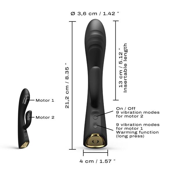 Imagem de Vibrador Duplo Flexi Rabbit com Aquecimento Dorcel - Preto