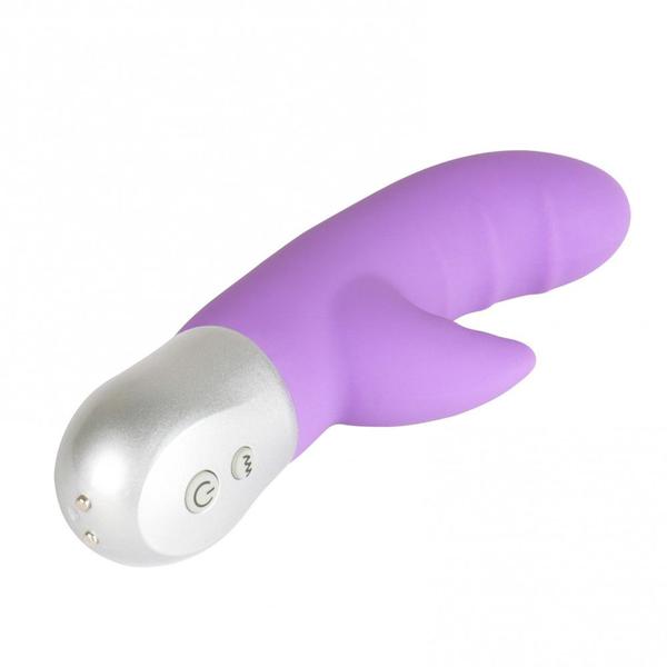 Imagem de Vibrador Duplo para Ponto G e Clitóris com Saliências Recarregável e 10 Vibrações Roxo