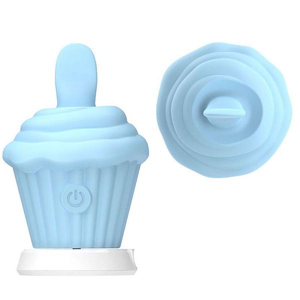 Imagem de Vibrador Estimulador Massageador De Clitóris Ponto G Linguinha em Formato de Cupcake Recarregavel 10 Velocidades 