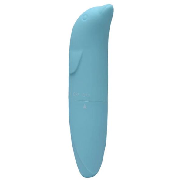 Imagem de Vibrador Estimulador Massageador Ponto G Formato em Golfinho Aveludado Azul