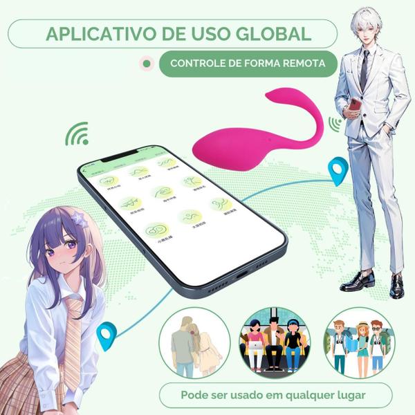 Imagem de Vibrador Feminino Bluetooth Controlado Por App 10 Modos de Vibração - Sex Shop