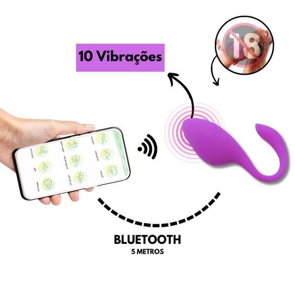 Imagem de Vibrador Feminino Bluetooth Controlado Por App 10 Modos de Vibração - Sex Shop