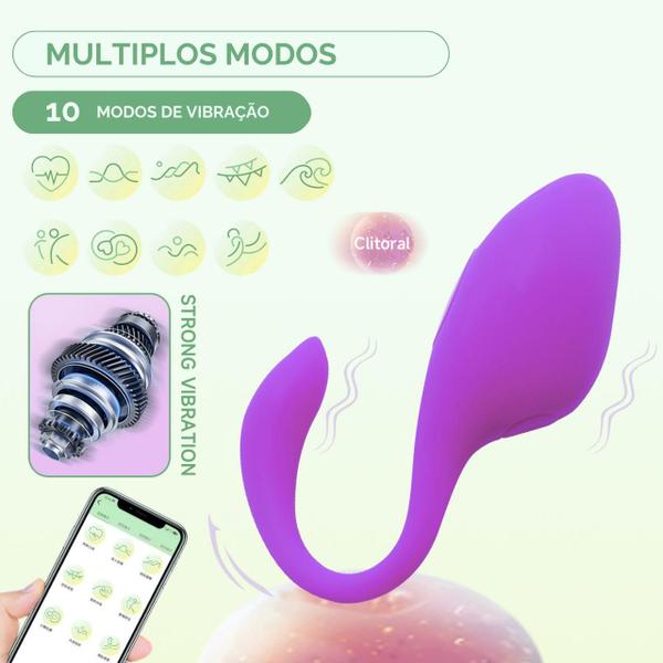 Imagem de Vibrador Feminino Bluetooth Controlado Por App 10 Modos de Vibração - Sex Shop