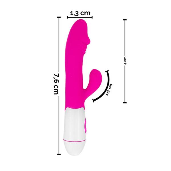 Imagem de Vibrador Feminino de Dupla Estimulação Ponto G e Clitóris com 30 Modos de Vibração de Silicone - Rosa  Sexy Import