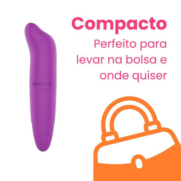 Imagem de Vibrador Feminino Golfinho Discreto Ponto G Estimulador Liso