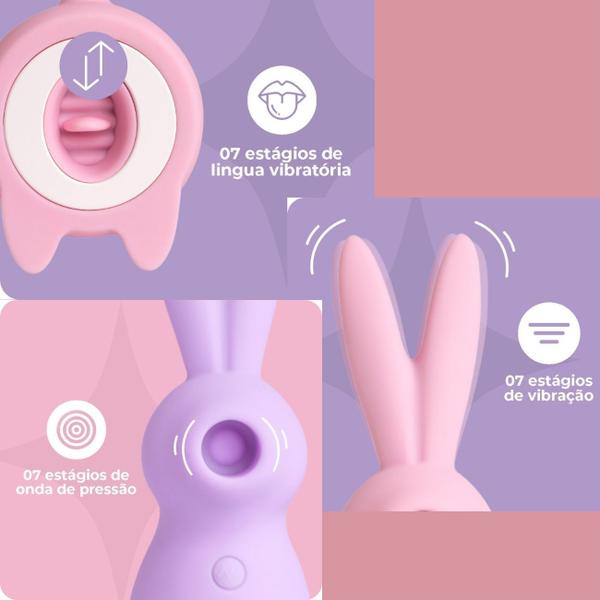 Imagem de Vibrador Feminino Ingrid Guimarães Magic Rabbit Rosa + Gel