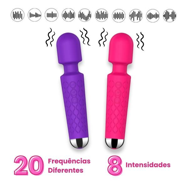 Imagem de Vibrador Feminino Varinha Mágica Potente Clitóris 20 Modos