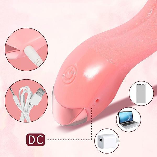 Imagem de Vibrador Formato Lingua Humana Estimulador Clitóris Ponto G Anal Feminino Masculino Unissex