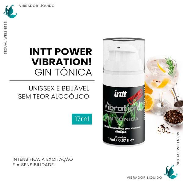 Imagem de Vibrador Líquido Beijável Vibration Power Gin Tônica 17ml Intt