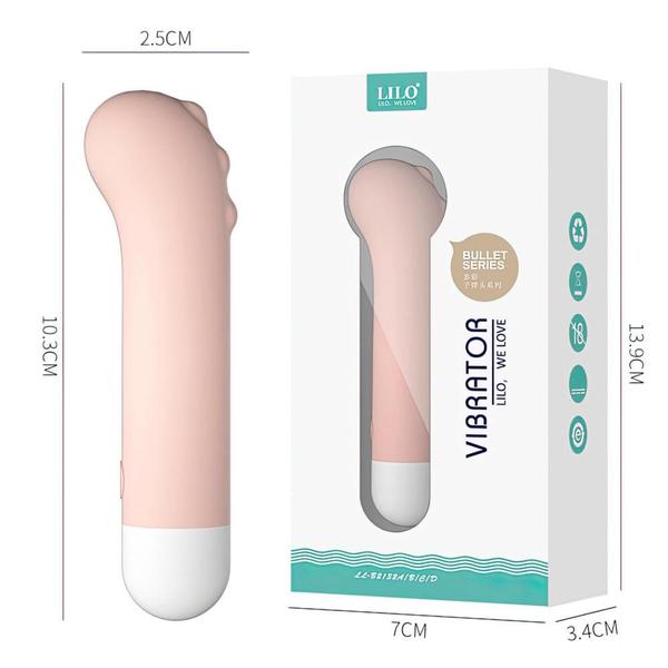 Vibrador Mini Bullet Dino 10 Intensidades 10cm x 2cm Rosa Recarregável Pequeno e Discreto - LILO Imagem de Vibrador Mini Bullet Dino 10 Intensidades 10cm x 2cm Rosa Recarregável Pequeno e Discreto
