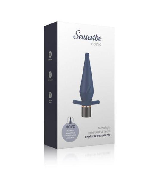 Imagem de Vibrador Plug Anal Sensevibe Conic Multivelocidade Recarregável - A SÓS