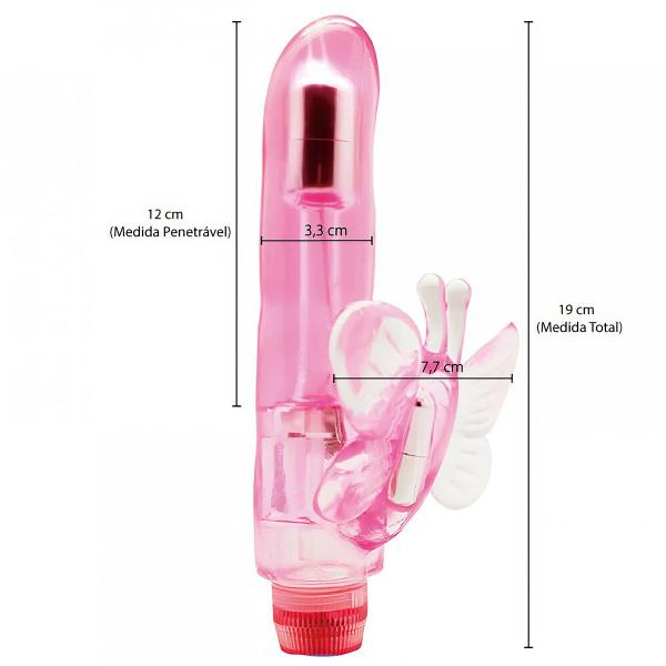 Imagem de Vibrador Ponto G Estimulador Excitante Borboleta Cristal Puro Prazer