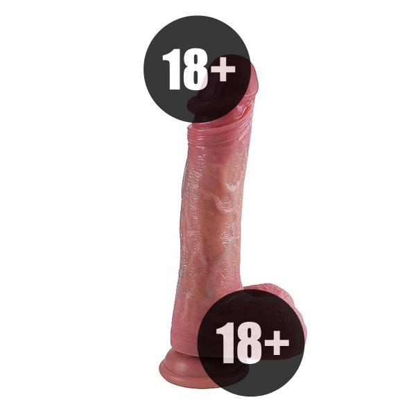 Imagem de Vibrador Ponto G Prótese Pênis com Controle Remoto Vai e Vem com Aquecimento e Rotação 22,5cm x 4,0cm Mr. John