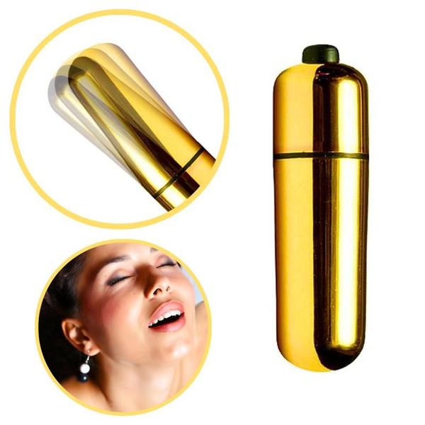 Imagem de Vibrador Power Bullet Mini Estimulador de Clitóris Dourado