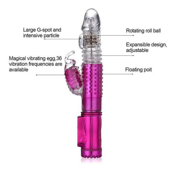 Imagem de Vibrador rotativo vai e vem com 36 nível de pulsação e estimulador vip mix