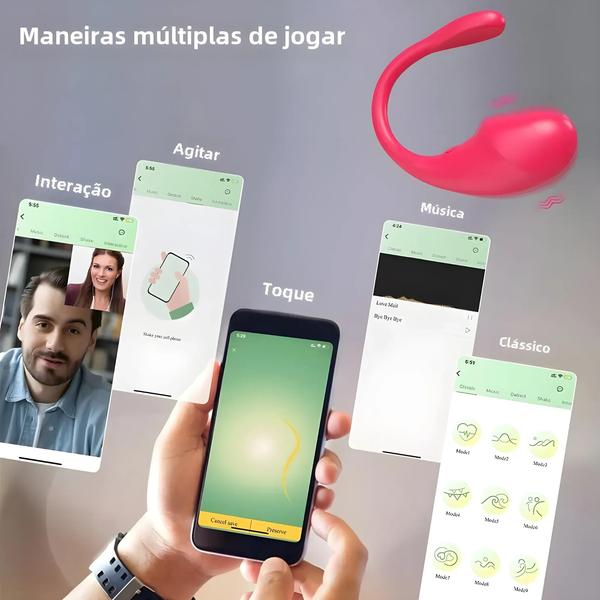 Imagem de Vibrador Sem Fio Bluetooth com Controle Remoto via App - Brinquedo Sexual para Mulheres