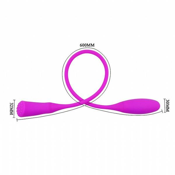 Imagem de Vibrador Snaky Vibe Pretty Love Duplo com 7 Modos de Vibração Recarregável 60cm x 3,1cm