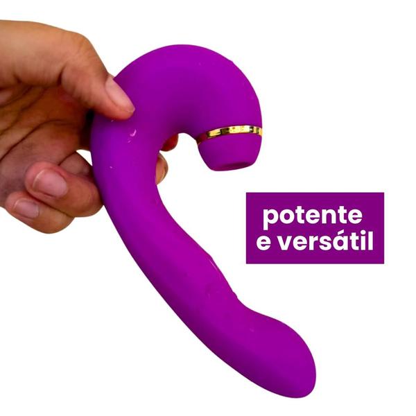 Imagem de Vibrador Sugador Clitóris Pulsador  Ponto G Estimulador Feminino Massageador SexShop Triplo 3 em 1