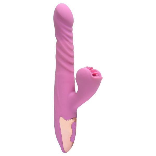 Imagem de Vibrador Vai e Vem Línguas Estimuladoras Giratórias E Aquecimento 23cm