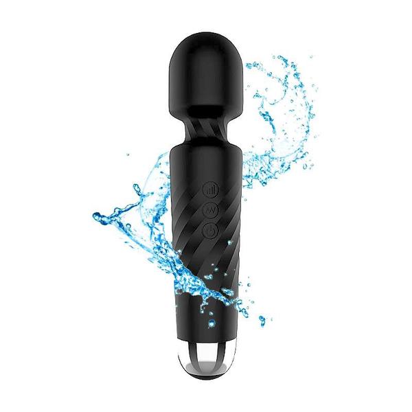 Imagem de Vibrador Varinha Mágica Recarregável 7 Vibrações com Cabeça Flexível Hero Preto