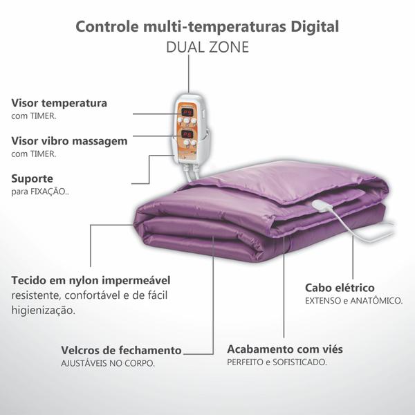 Imagem de Vibro Manta Térmica Estética Digital Bivolt Massageadora CORPO INTEIRO Bioterm - Certificação Inmetro e Iso9001 