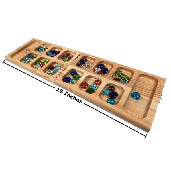 Vicente Oak Wood Folding Mancala Jogo de Tabuleiro, 18 Inch Set - Best Chess Set Imagem de Vicente Oak Wood Folding Mancala Jogo de Tabuleiro, 18 Inch Set