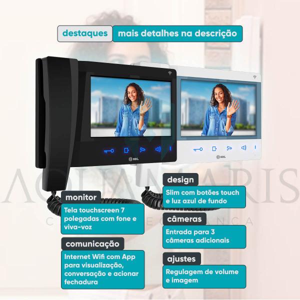 Imagem de Vídeo Porteiro Com Wifi 2 Pontos HDL Connect Aplicativo Celular Viva-Voz