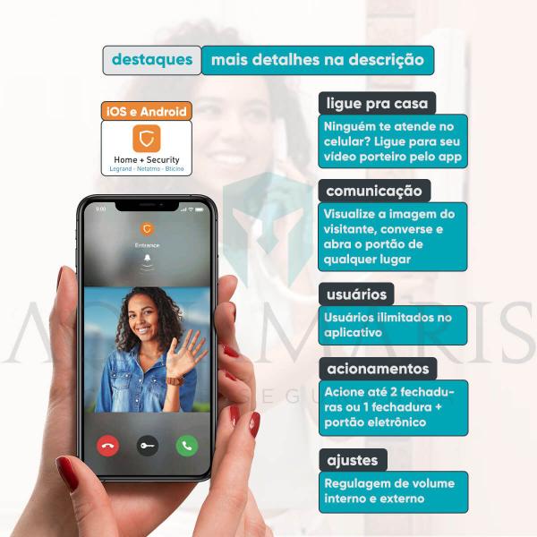 Vídeo Porteiro Com Wifi HDL Connect e Fechadura C90 PRO Ajustável Botão Imagem de Vídeo Porteiro Com Wifi HDL Connect e Fechadura C90 PRO Ajustável Botão