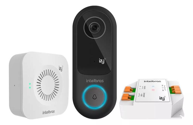 Imagem de Video Porteiro Smart Inteligente Wireless Campainha Interfone Wi Fi Intelbras IVW 3000+ e Fechadura